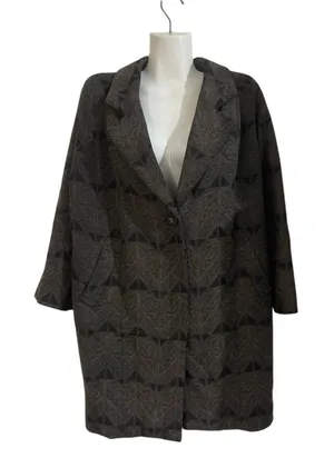 Archi Japanese Label Wool Blend Long Coat Dry Clean Elegant Chic Professional S thumbnail 1