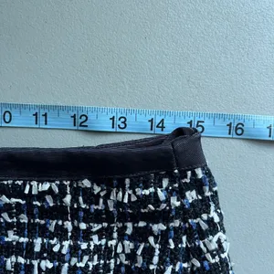 Ann Taylor Boucle Tweed Pencil Skirt Navy‎ Blue White Ribbon Trim Size 6 thumbnail 5