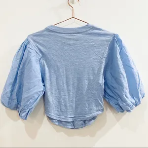 Free people light blue puff sleeve top NEW thumbnail 4