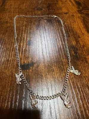 Playboy Bunny Necklace Masthead Logo Rhinestone Sparkly Jeweled Rabbit y2k 2000s thumbnail 2