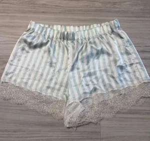 Victoria’s Secret Intimates Striped Satin Lace Shorts Mint w White Lace Women XS thumbnail 1