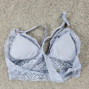 Aerie Lace Bralette Womens S Blue Padded Adjustable Crossed Strap Lingerie Top thumbnail 12