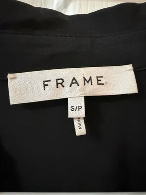Frame 100% Silk Ruffle Sleeve Black Blouse thumbnail 5