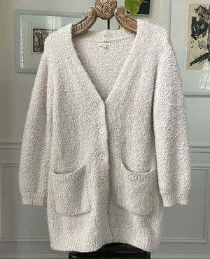 Stitch Fix Skies Are Blue Soft Shaggy Chunky Cardigan Ivory L thumbnail 1