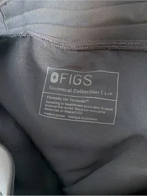 Figs Zamora Jogger Scrub Pants Charcoal Gray Red Drawstring Petite Medium L/P thumbnail 5