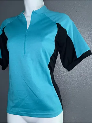 Women’s Canari Polo Black & Blue Short Sleeve Cycling Jersey Top Medium thumbnail 4
