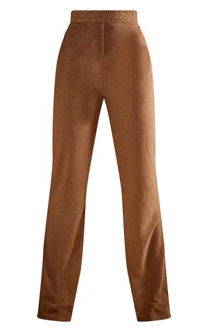 Pretty Little Thing Brown Textured Beach Trousers thumbnail 2