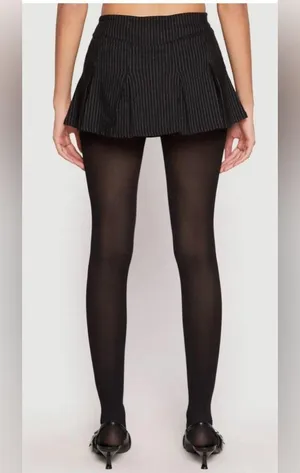 NWT Women’s Almost Famous Black Striped Mini Skort thumbnail 3