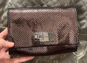 JPK Paris 75 Clutch Bag Brown Metallic Design Glamour Small thumbnail 1