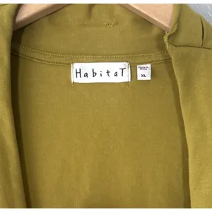 Habitat Knit Cardigan Size XL Chartreuse Green Open Front Artsy Lagenlook Boho thumbnail 6