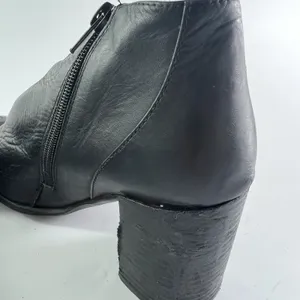 Jeffrey Campbell Black Leather Square Toe Ankle Boots Booties Women 8.5 thumbnail 10