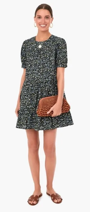 Hyacinth House Quinn Tiered Mini Dress in Black Floral Tuckernuck thumbnail 1