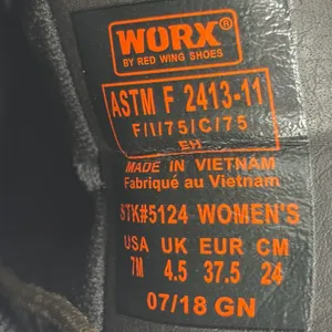 WORX by Red Wing Womens 7 Boots Olive Green Suede Steel Toe #5124 EUC thumbnail 8