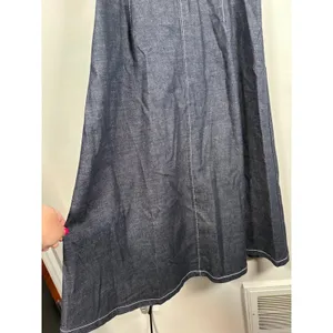 Fifteen‎ Twenty olivia contrast stitch denim midi dress Women S Blue Minimalist thumbnail 3