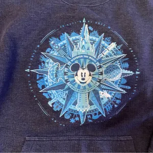 Disney World Mickey Compass Preppy Epcot Vacation Crew Neck Pocket Sweatshir… thumbnail 3