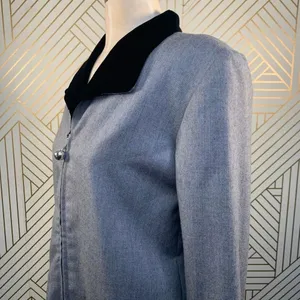 Henri Bendel Vintage Velvet‎ Collar Zip Shift Dress thumbnail 5