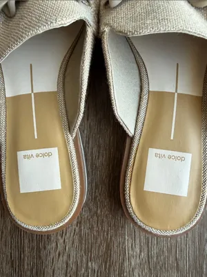 Dolce Vita Beige Chain-Trim Mules thumbnail 2