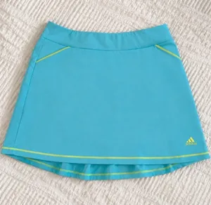 Adidas Aqua Blue Tennis Skort‎ Skirt Shorts Women’s Small Neon Trim Pockets thumbnail 1