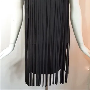 New Peep Toe fringe flapper 1920’s style dress black M thumbnail 5