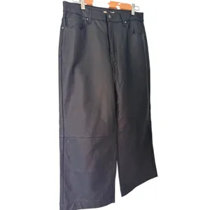 Unpublished Leather Look Wide Leg Pants Size 29 Black Faux Leather Denim Style thumbnail 6