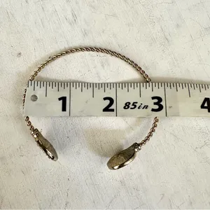 Gold tone rhinestone open bangle bracelet thumbnail 4