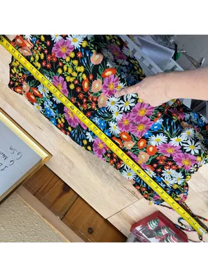 Sugarlips Lupita Floral Tie Strap Ruffle Mini Dress Black Multicolor Size Medium thumbnail 13