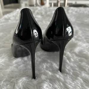 Saint Laurent YSL Anja Black 110 Patent Leather Pumps Shoes Italy Sz 39.5 39 1/2 thumbnail 4
