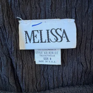 Vintage ‘90s Melissa Black Fringe Hem Long Sleeve Mini Shift Dress thumbnail 5
