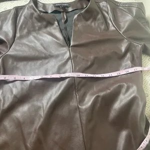 Banana Republic brown vegan leather jacket thumbnail 6