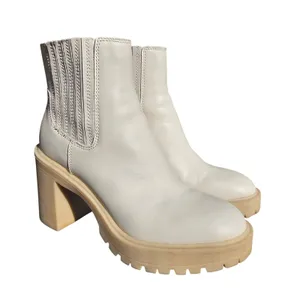 Dolce Vita Caster Ivory Leather Platform‎ Lug Sole Block Heel Chelsea Boots 8.5 thumbnail 7