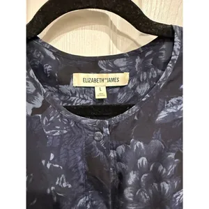 100% Silk Elizabeth and James Long Sleeve Blouse Top Size L‎ thumbnail 3