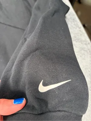 Nike Black Cropped Crewneck Sweatshirt logo medium thumbnail 5