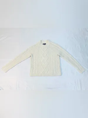 Abercrombie & Fitch Ivory Cable Knit Crewneck Sweater – Ivory – XS thumbnail 5