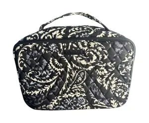 Vera Bradley Train Case Cosmetic‎ Makeup Bag Travel Organizer Black Paisley thumbnail 1