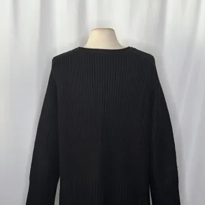 ZARA Wool Blend Solid‎ Black Shaker Knit Pullover Sweater Minimalist Medium thumbnail 12