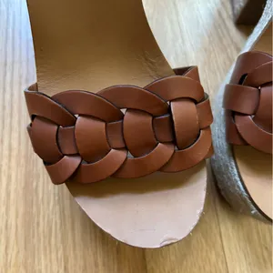 MIU MIU Brown Leather Platform Open Toe Weave Shoes Size Euro 40 thumbnail 7