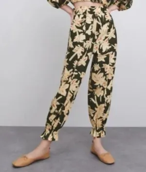 Nwt Zara Multicolor‎ High Waist Floral Printed Balloon Pants C21 thumbnail 1