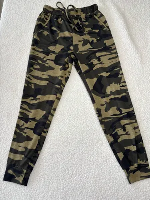 Gorpcore Y2K Athleisure Camo Joggers Green Black Lightweight Sweatpants M Size M thumbnail 2