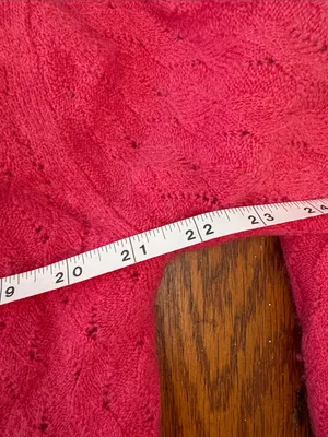 J.‎ Crew Fuzzy Bright Pink Cable Knit Button-Front Cardigan Size Medium Merino thumbnail 5