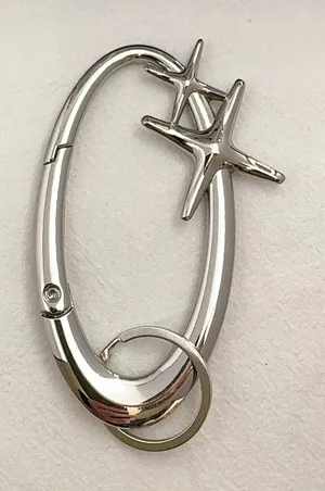 Star Car Keychain for Men Women Oval Design Carabiner Keychain Bag Charm thumbnail 1