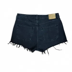 H&M Black High-Waisted Denim Cut-Off Shorts - Women’s Size 12 - Raw Hem thumbnail 7