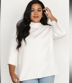 Baltic Born Zola Sweater Womens Size XL Cream white 3/4 Bell Sleeve Boho Cozy thumbnail 1