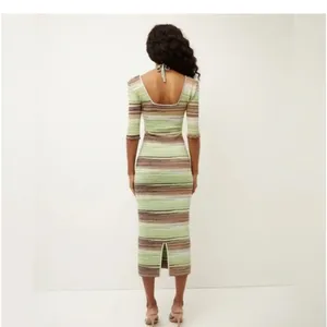 VERONICA BEARD‎ Green Kante Knit Dress Halter Midi Size Large thumbnail 3