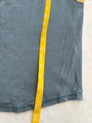 We the Free size large only 1 ringer Blue Tank Top with Yellow Trim thumbnail 7