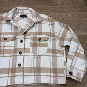 Love Tree Boutique Women's Plaid Button Up Jacket Size Large thumbnail 10
