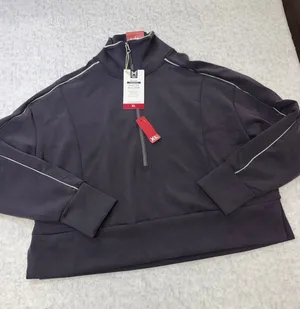 Members Mark Sandwash Half Zip Pullover Womens XL Charcoal Gray Mock Neck‎ NWT.. thumbnail 1