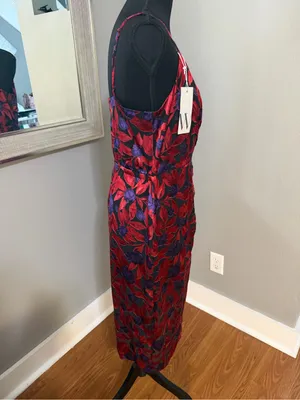 NWT Worthington burnout floral print faux wrap whimsy-goth tank dress size med thumbnail 5