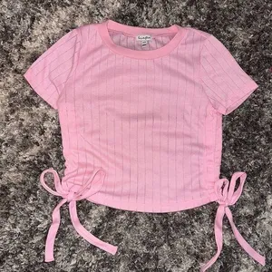 Love, Fire Pink Ruched Side Crop Top thumbnail 1