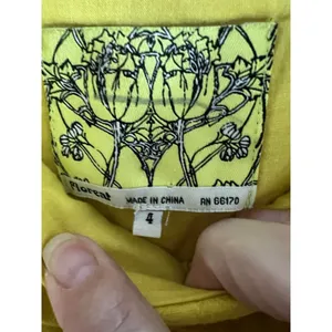 Anthropologie‎ Floreat Yellow and White Lace Cloud Dress Sleeveless Size 4 thumbnail 2