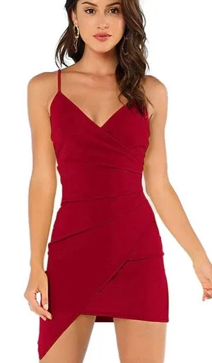 Red Bodycon Mini Dress Size XS thumbnail 1